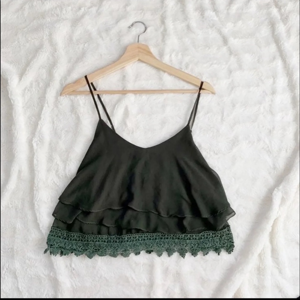 Glamorous Dark Green Cropped Tank
